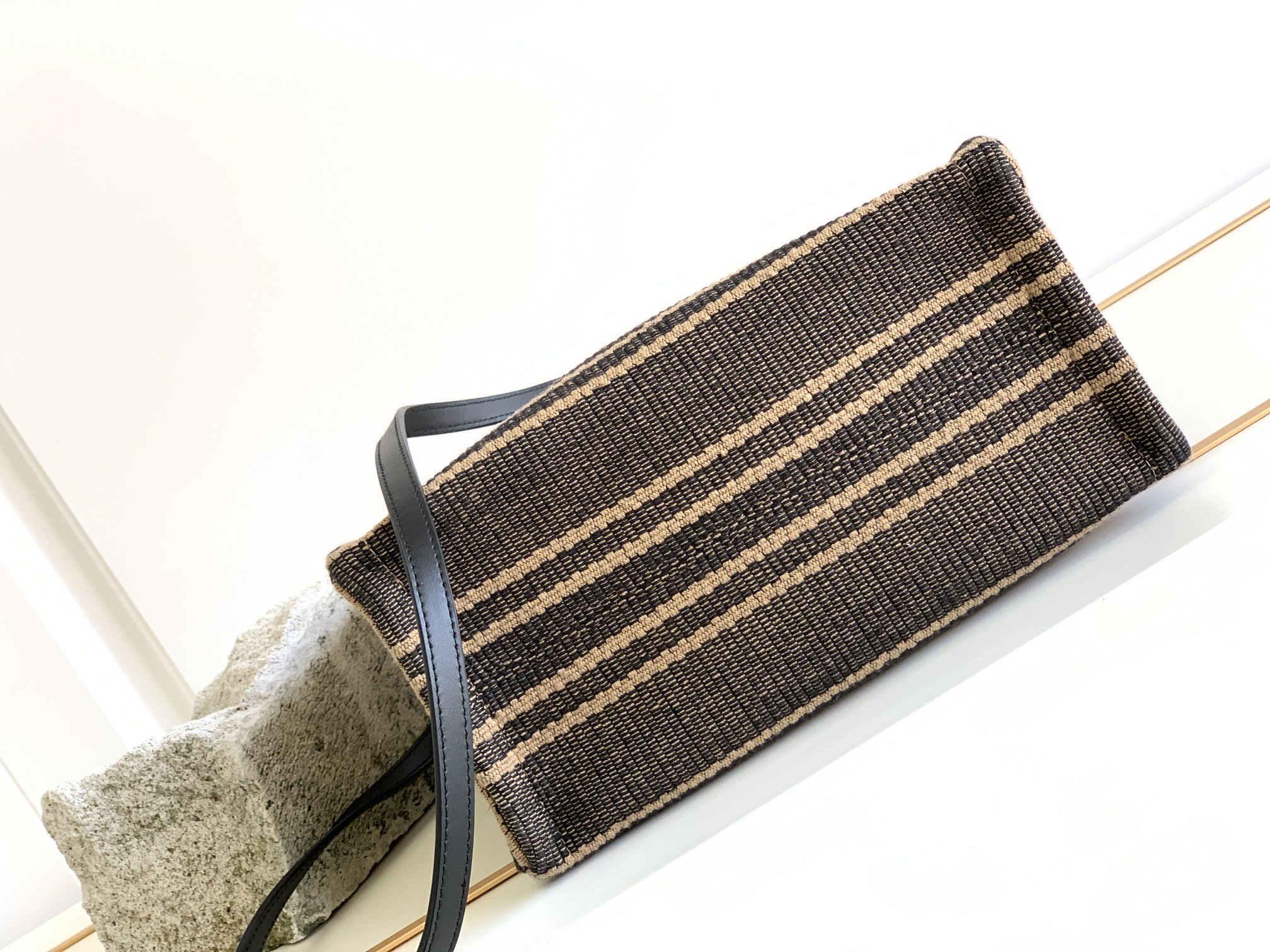 1:1 Replica Celine Small Cabas Thais In Textile With Triomphe Beige/Black For Women 11in/29cm 199162EGH.02BL - Image 4