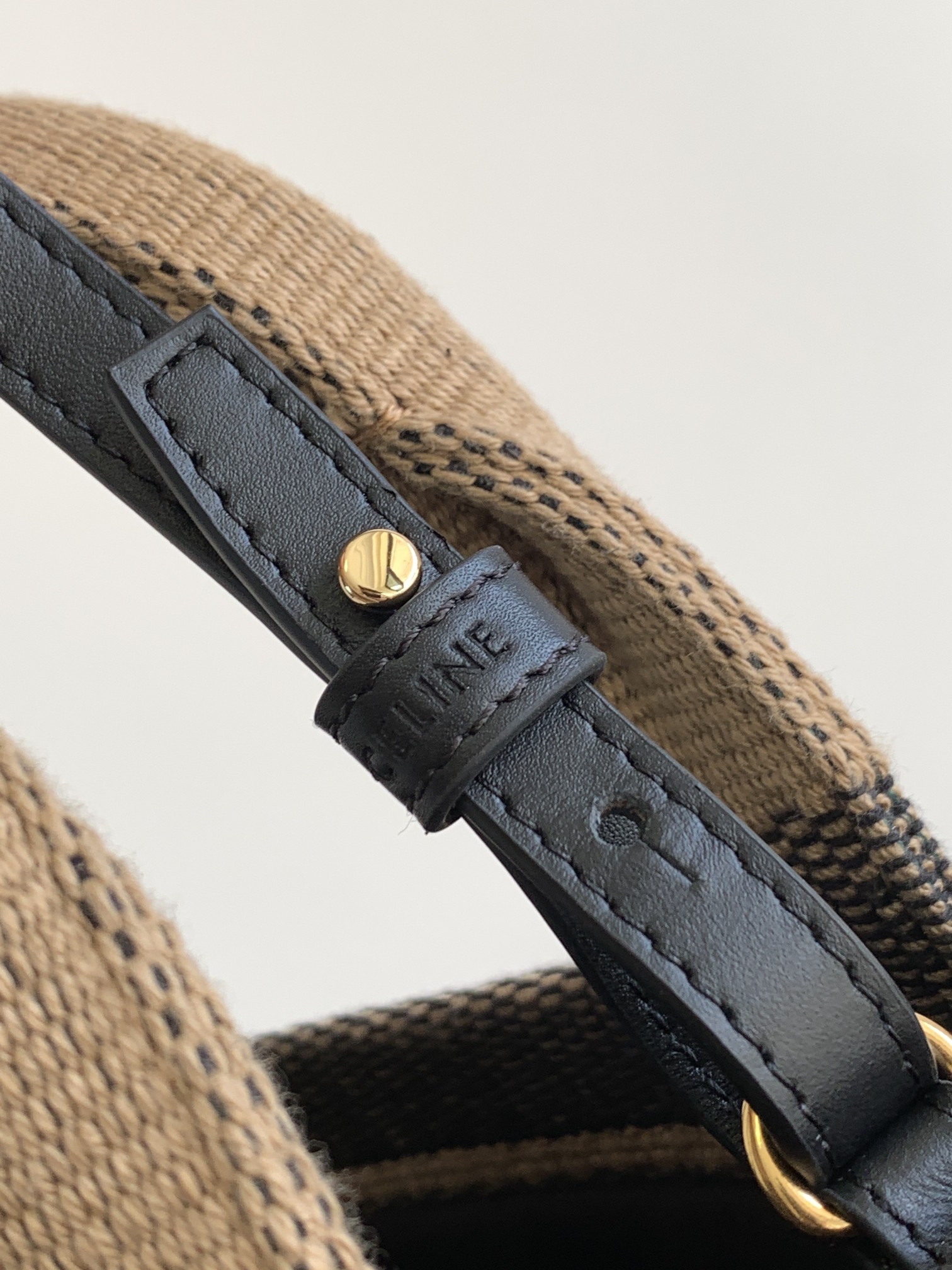 1:1 Replica Celine Small Cabas Thais In Textile With Triomphe Beige/Black For Women 11in/29cm 199162EGH.02BL - Image 9