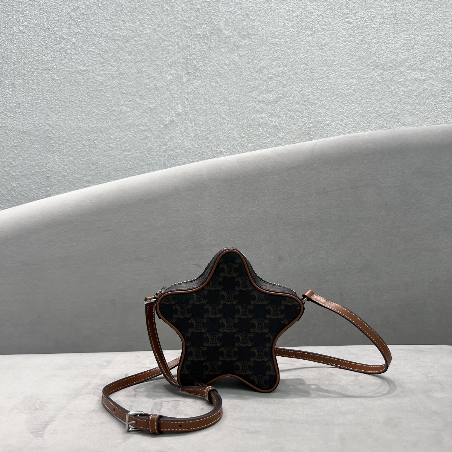 1:1 Replica Celine Small Etoile In Triomphe Canvas Brown For Women 7in/18cm 198762BZJ.04LI - Image 6