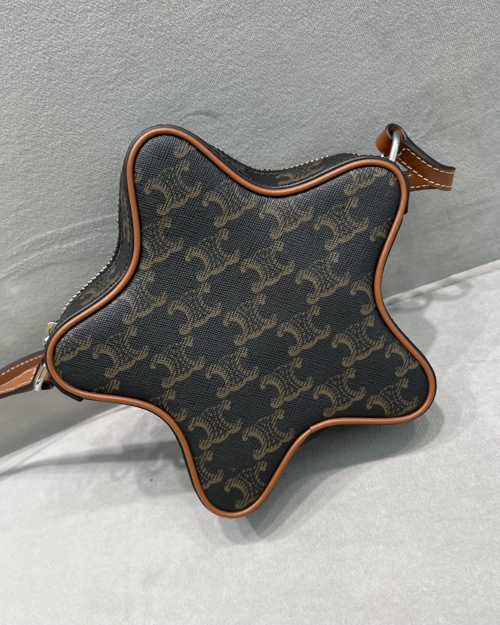 1:1 Replica Celine Small Etoile In Triomphe Canvas Brown For Women 7in/18cm 198762BZJ.04LI