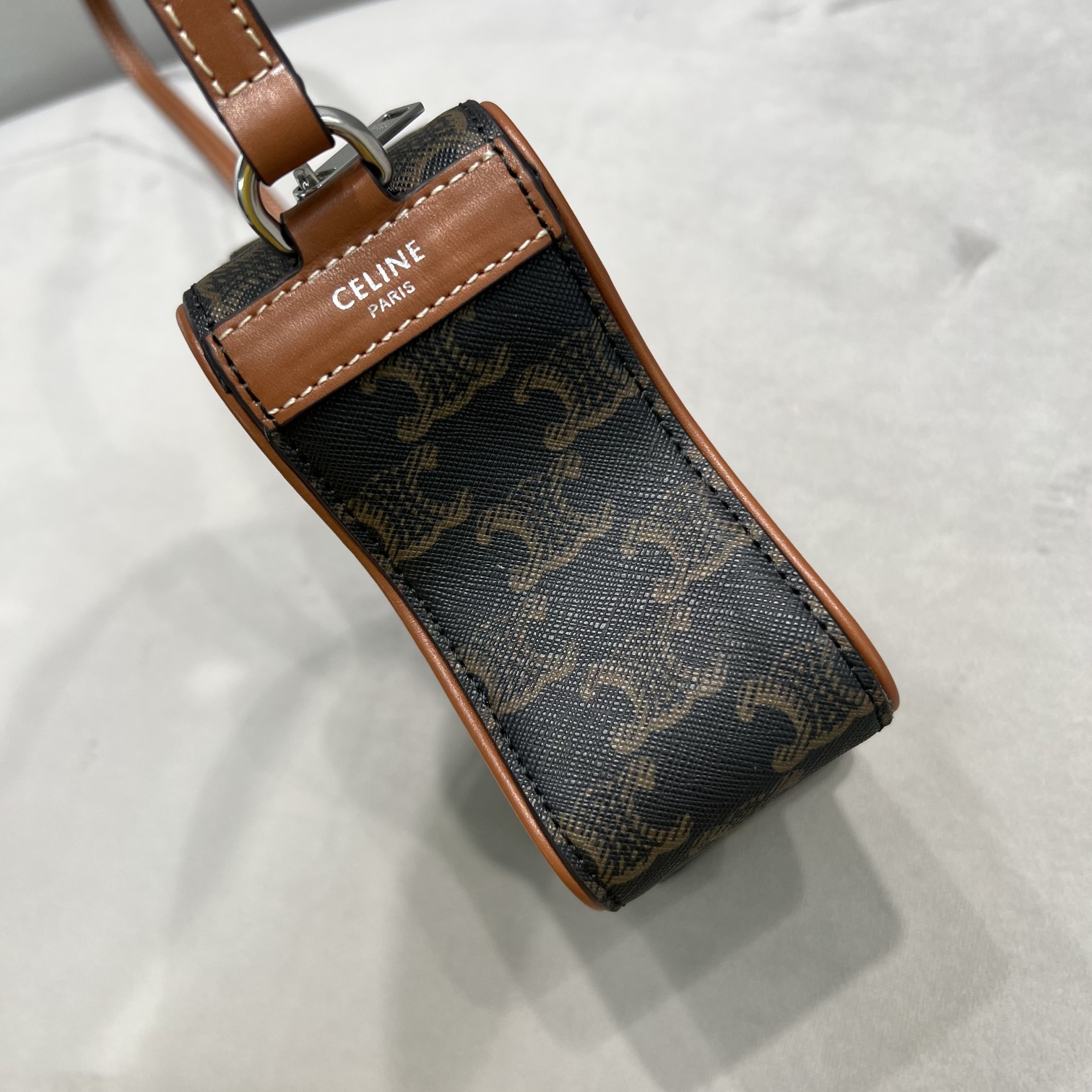 1:1 Replica Celine Small Etoile In Triomphe Canvas Brown For Women 7in/18cm 198762BZJ.04LI - Image 2