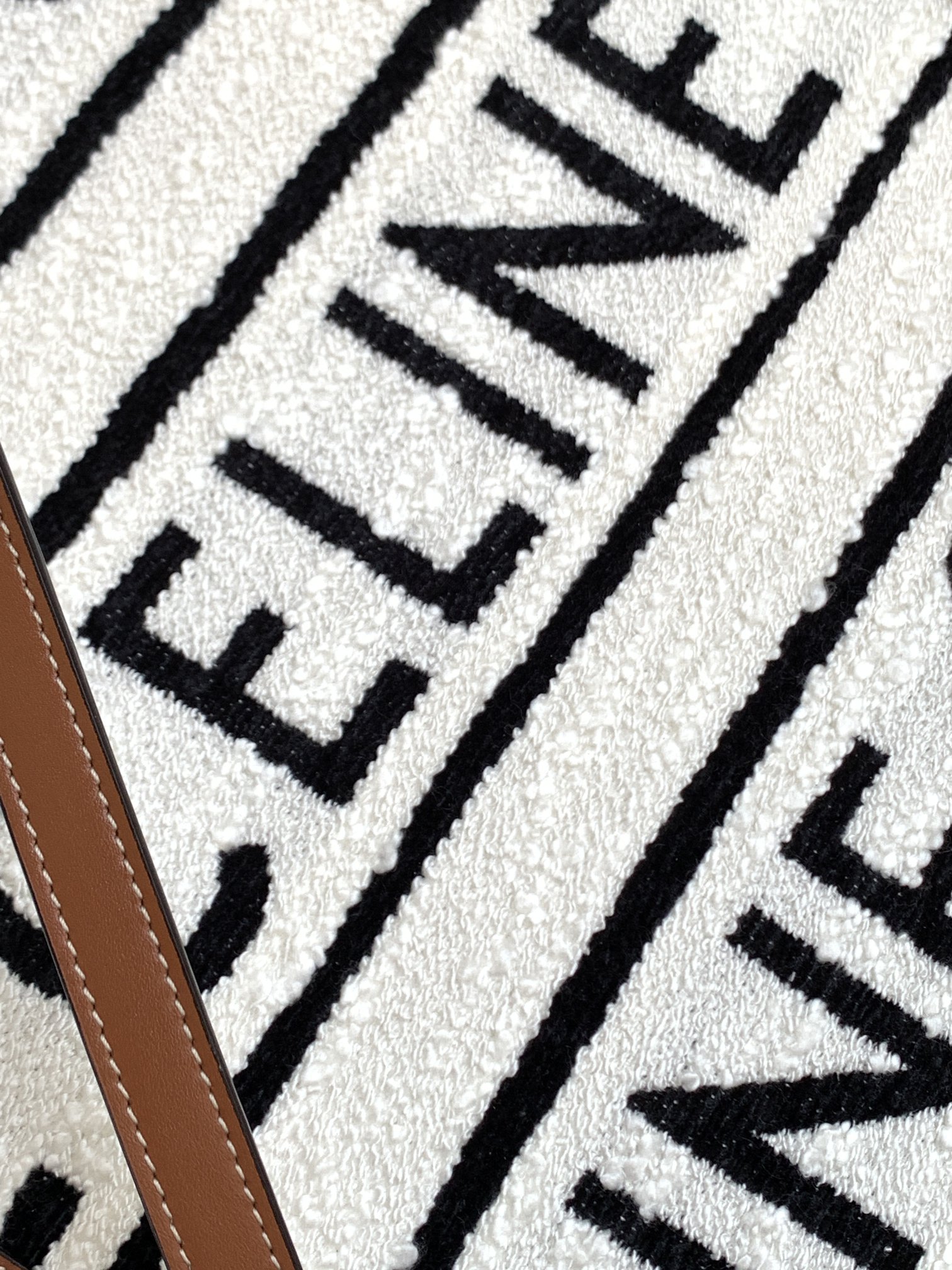 1:1 Replica Celine Small Vertical Cabas Celine In Textile With Celine All-Over White / Black For Women 13in/32cm 192082EFY.01WB - Image 7