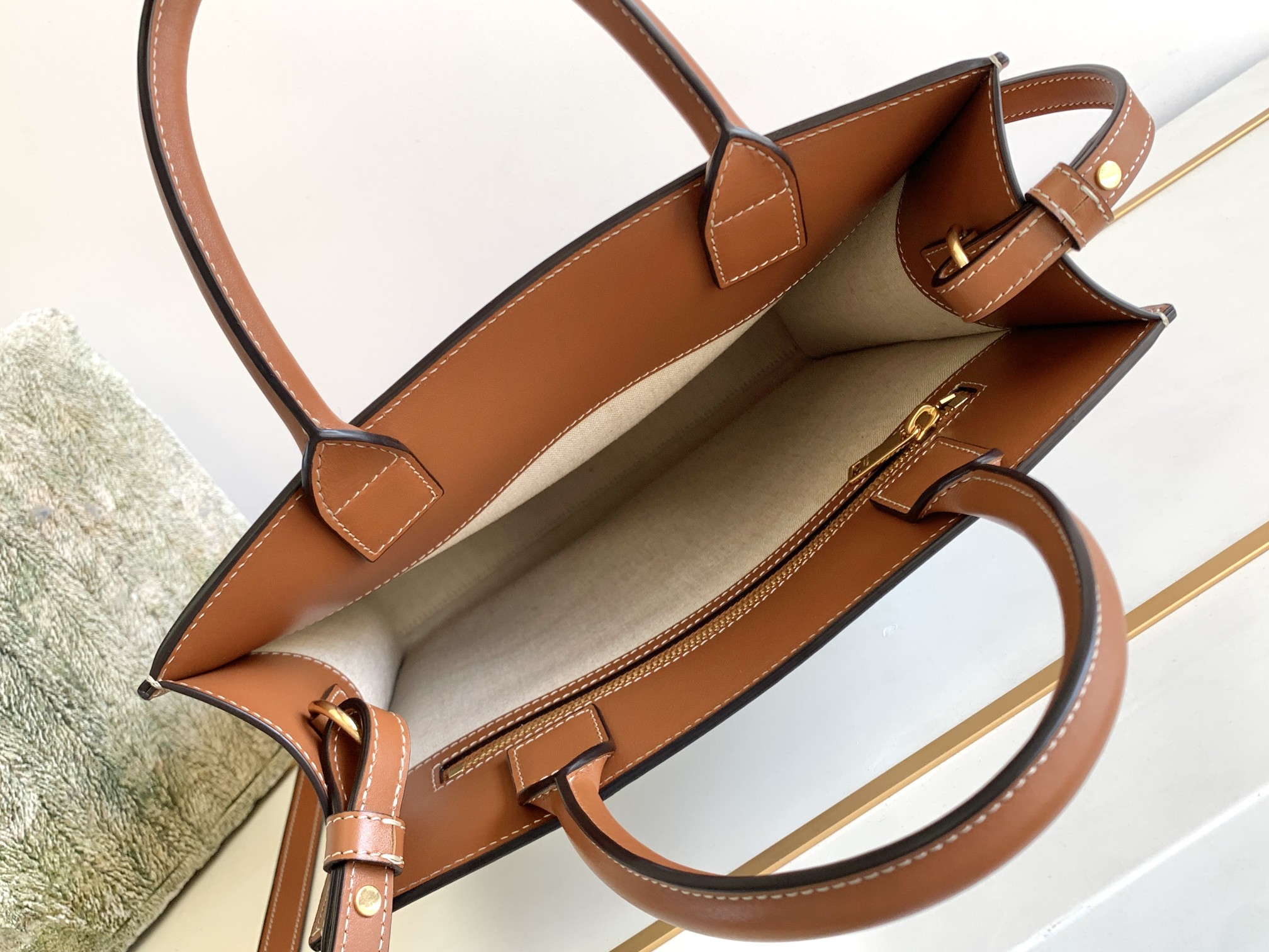 1:1 Replica Celine Small Vertical Cabas Celine In Textile With Celine All-Over White / Black For Women 13in/32cm 192082EFY.01WB - Image 6