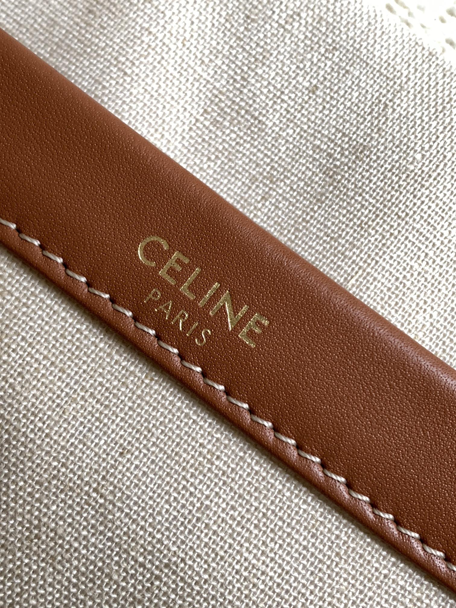 1:1 Replica Celine Striped Small Triomphe Cabas Thais Nature Green For Women 11.4in/29cm - Image 4