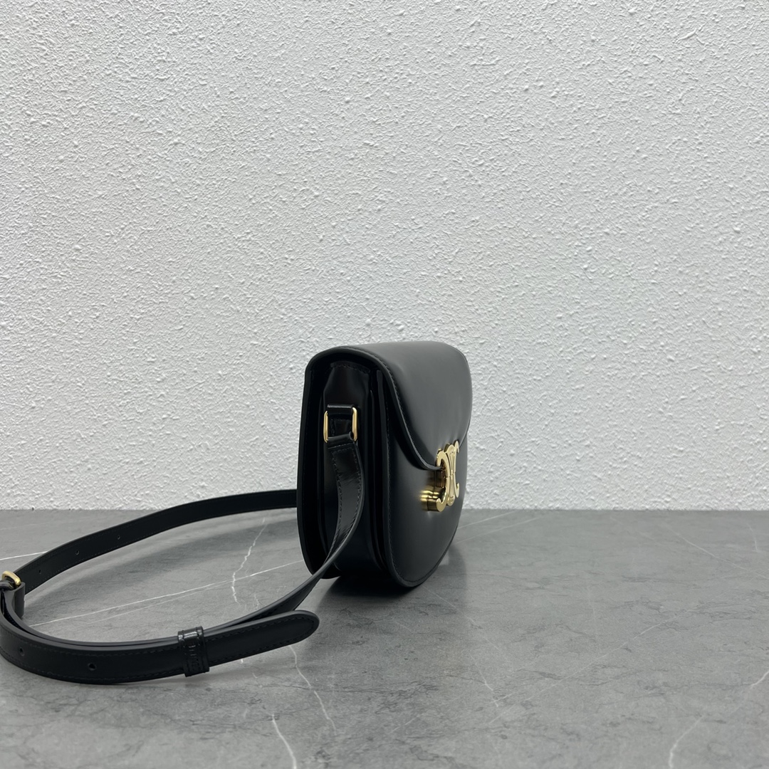 1:1 Replica Celine Teen Besace Triomphe Black For Women 4in/10cm 110413BF4.38NO - Image 2