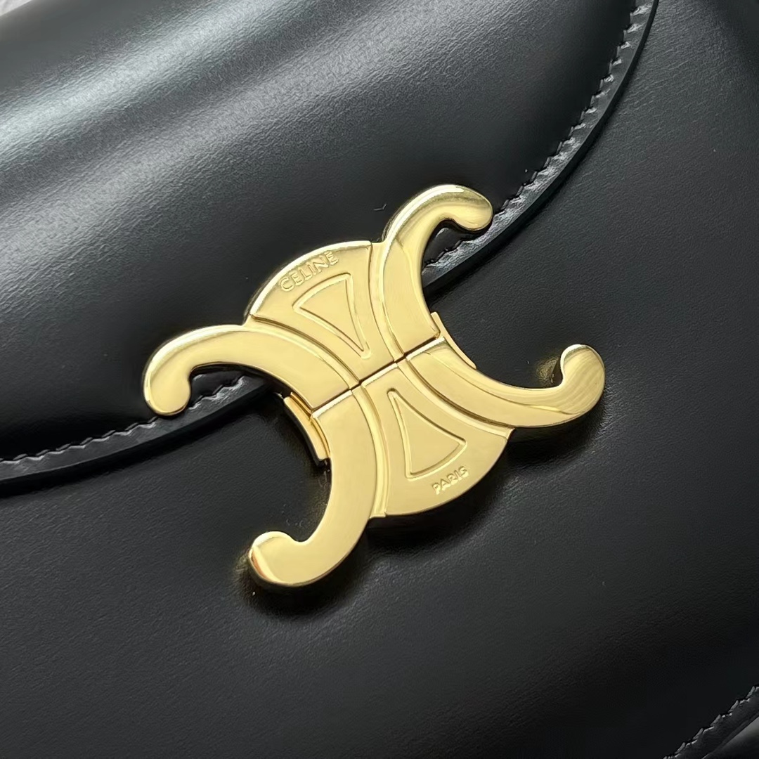 1:1 Replica Celine Teen Besace Triomphe Black For Women 4in/10cm 110413BF4.38NO - Image 6