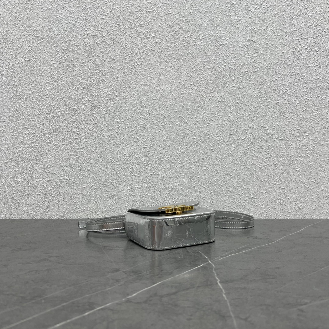 1:1 Replica Celine Teen Triomphe Bag Silver For Women 7in/19cm - Image 7