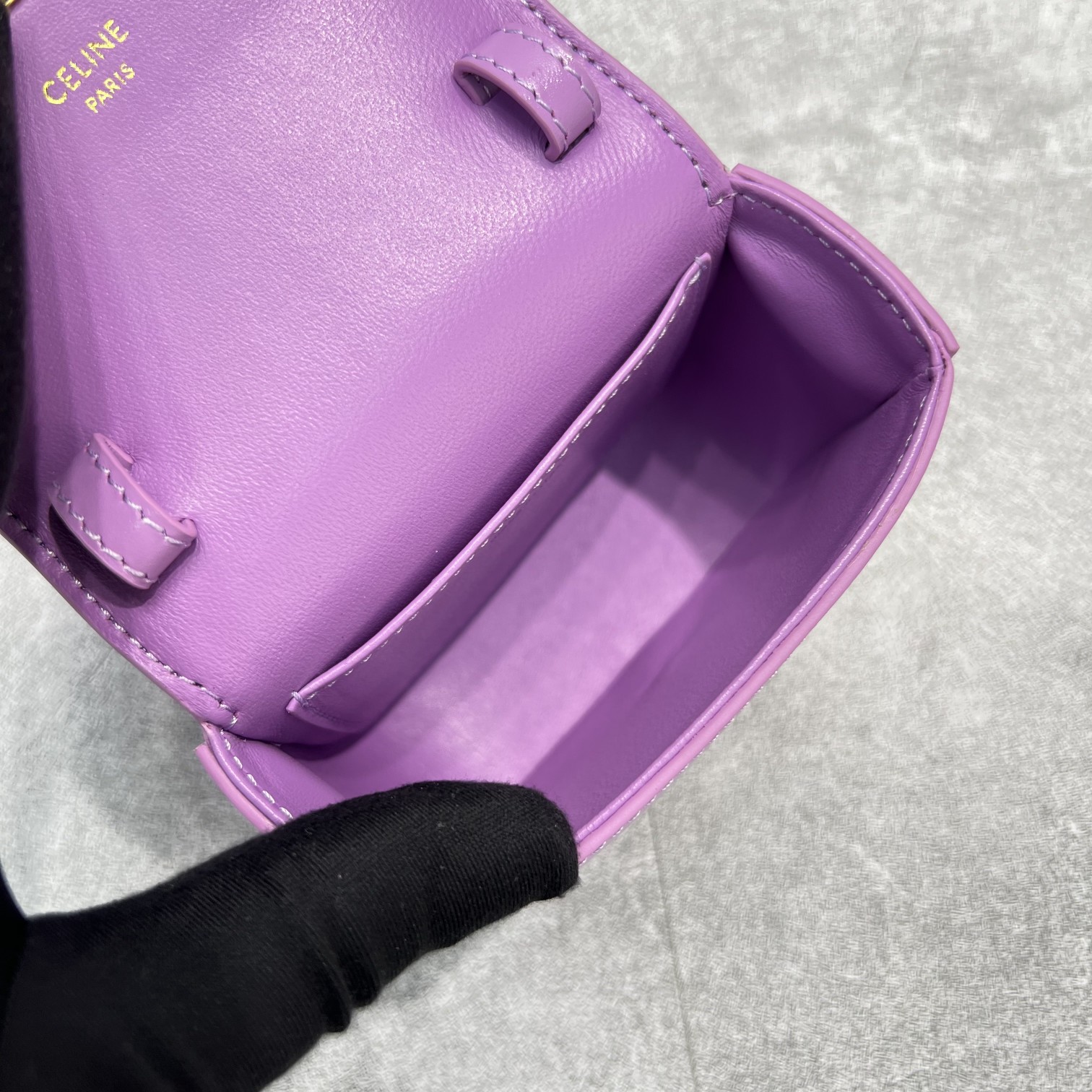 1:1 Replica Celine Teen Triomphe Bag Violet For Women 7in/19cm - Image 9