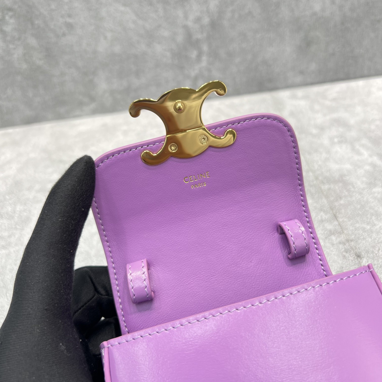 1:1 Replica Celine Teen Triomphe Bag Violet For Women 7in/19cm - Image 3