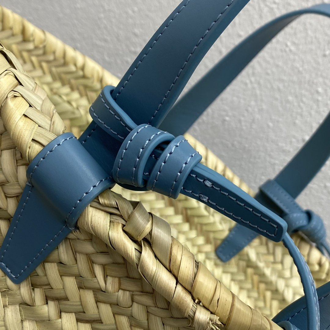 1:1 Replica Celine Teen Triomphe Celine Classic Panier In Palm Leaves And Lizard Blue For Women 8in/20cm - Image 5