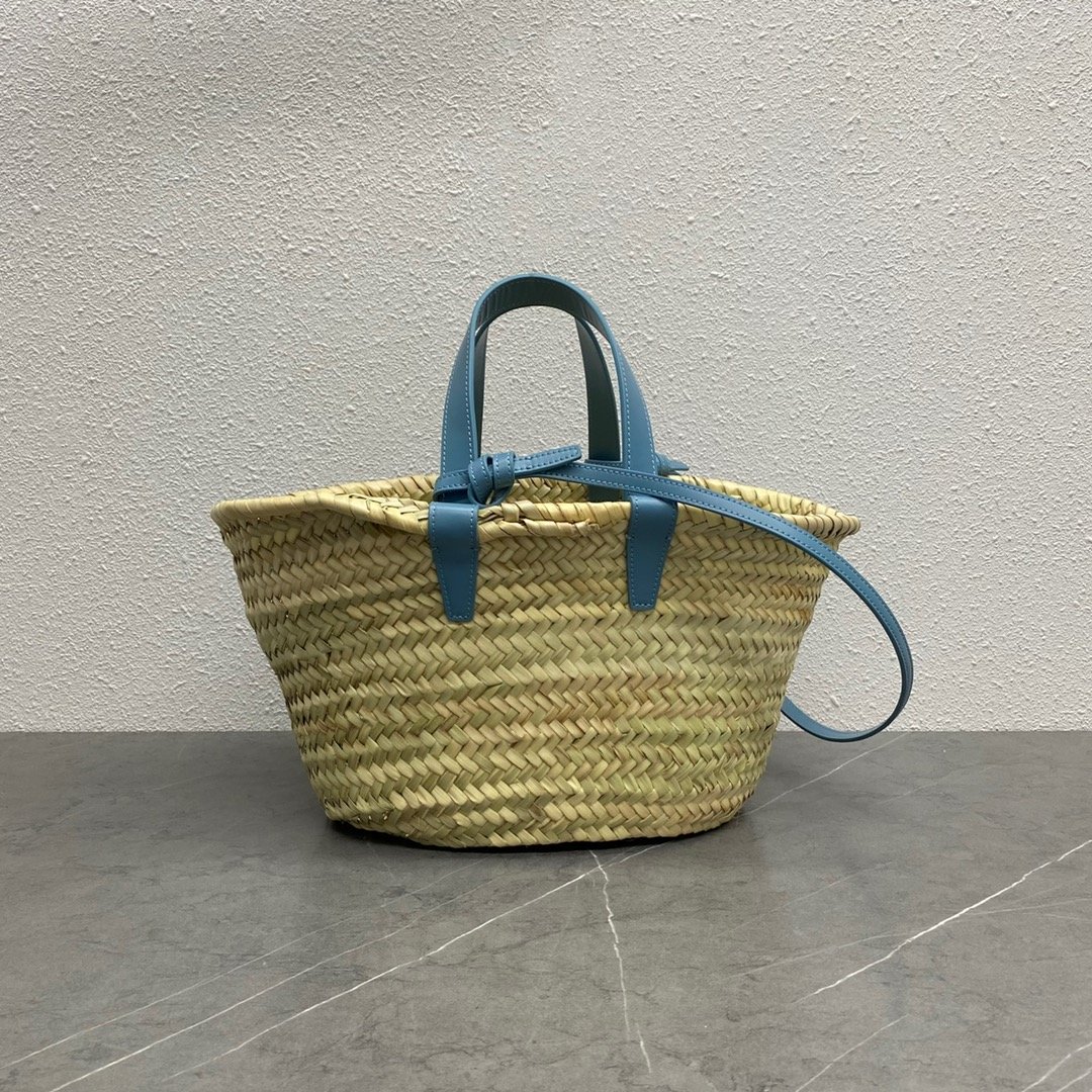 1:1 Replica Celine Teen Triomphe Celine Classic Panier In Palm Leaves And Lizard Blue For Women 8in/20cm - Image 6