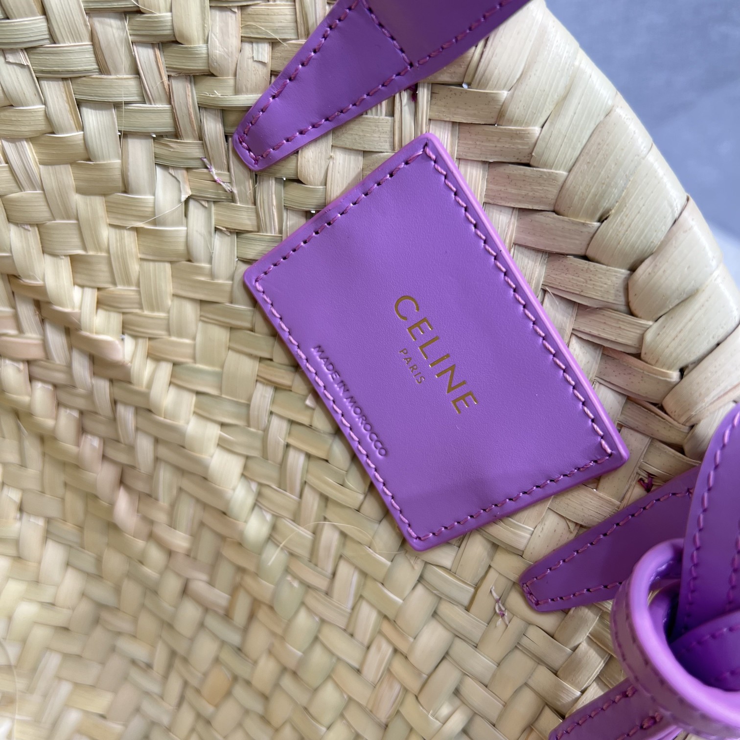 1:1 Replica Celine Teen Triomphe Celine Classic Panier In Palm Leaves And Lizard Violet For Women 8in/20cm - Image 8