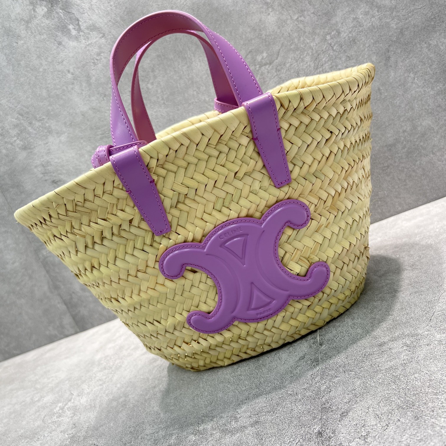 1:1 Replica Celine Teen Triomphe Celine Classic Panier In Palm Leaves And Lizard Violet For Women 8in/20cm - Image 7