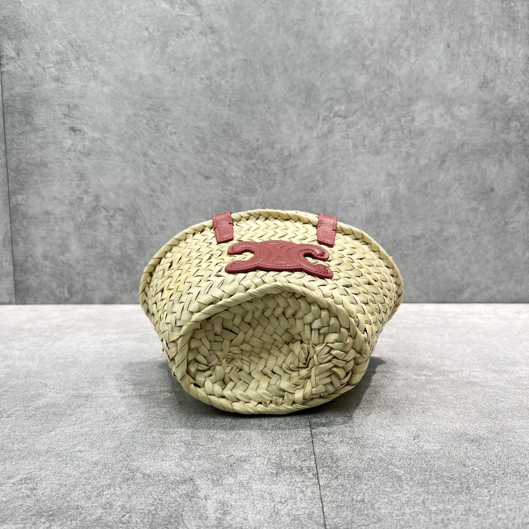 1:1 Replica Celine Teen Triomphe Classic Pannier Tote Dark Pink For Women 8in/20cm - Image 7