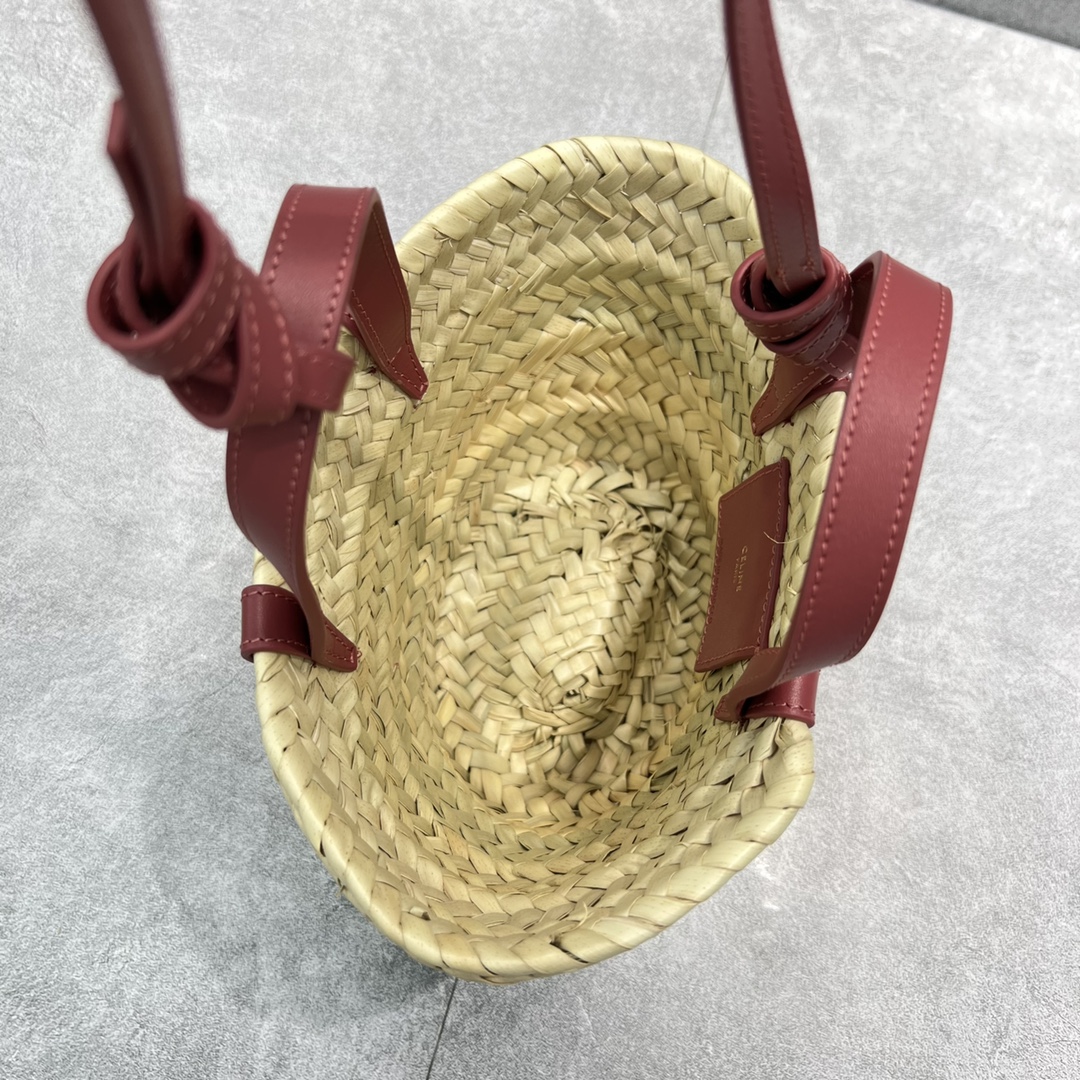 1:1 Replica Celine Teen Triomphe Classic Pannier Tote Dark Pink For Women 8in/20cm - Image 8