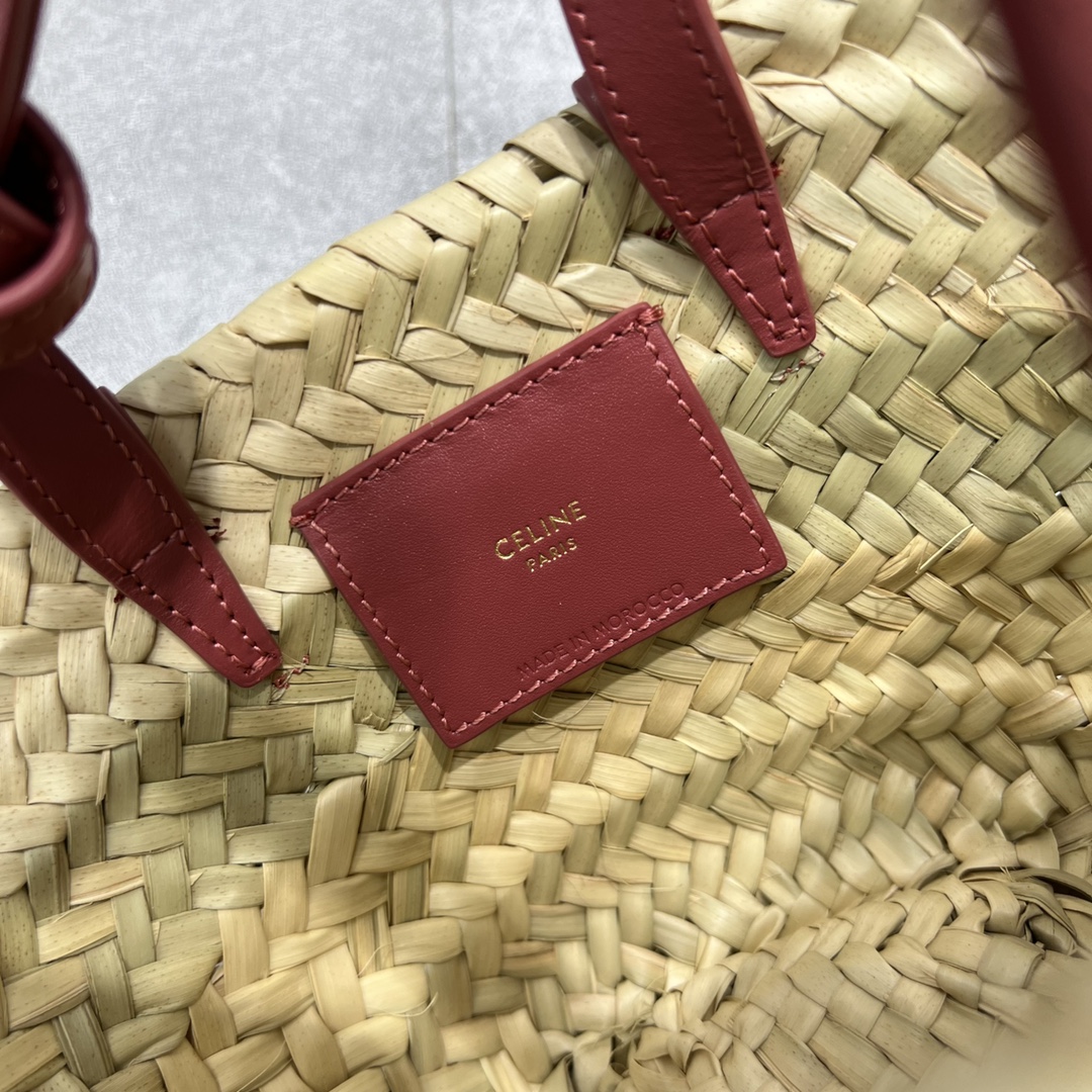 1:1 Replica Celine Teen Triomphe Classic Pannier Tote Dark Pink For Women 8in/20cm - Image 9