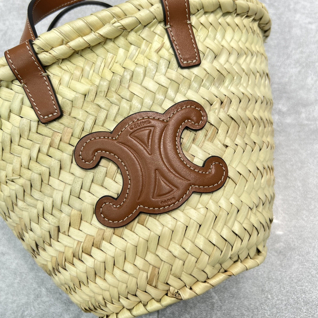 1:1 Replica Celine Teen Triomphe Classic Pannier Tote Tan For Women 8in/20cm - Image 7