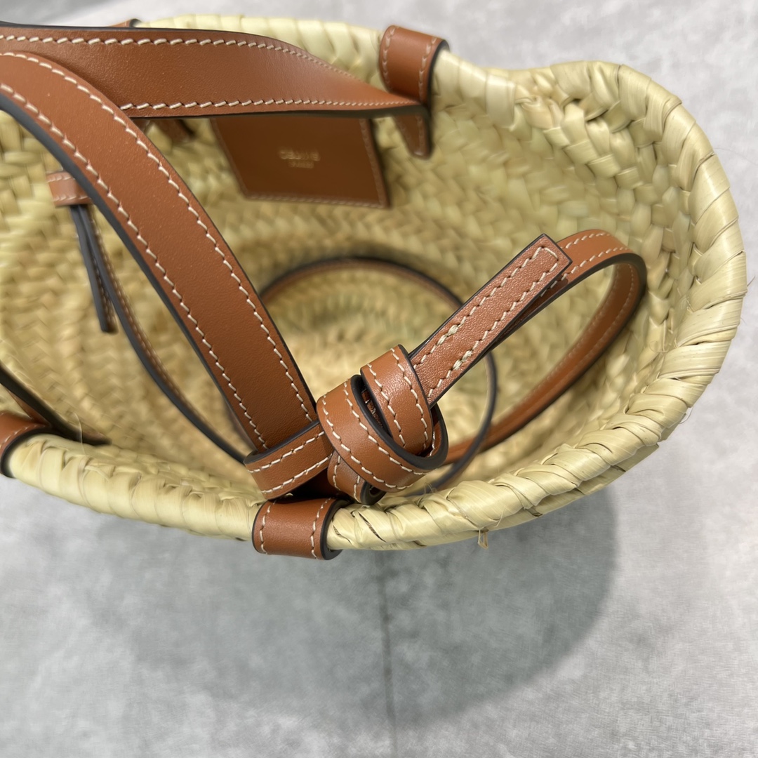 1:1 Replica Celine Teen Triomphe Classic Pannier Tote Tan For Women 8in/20cm - Image 2