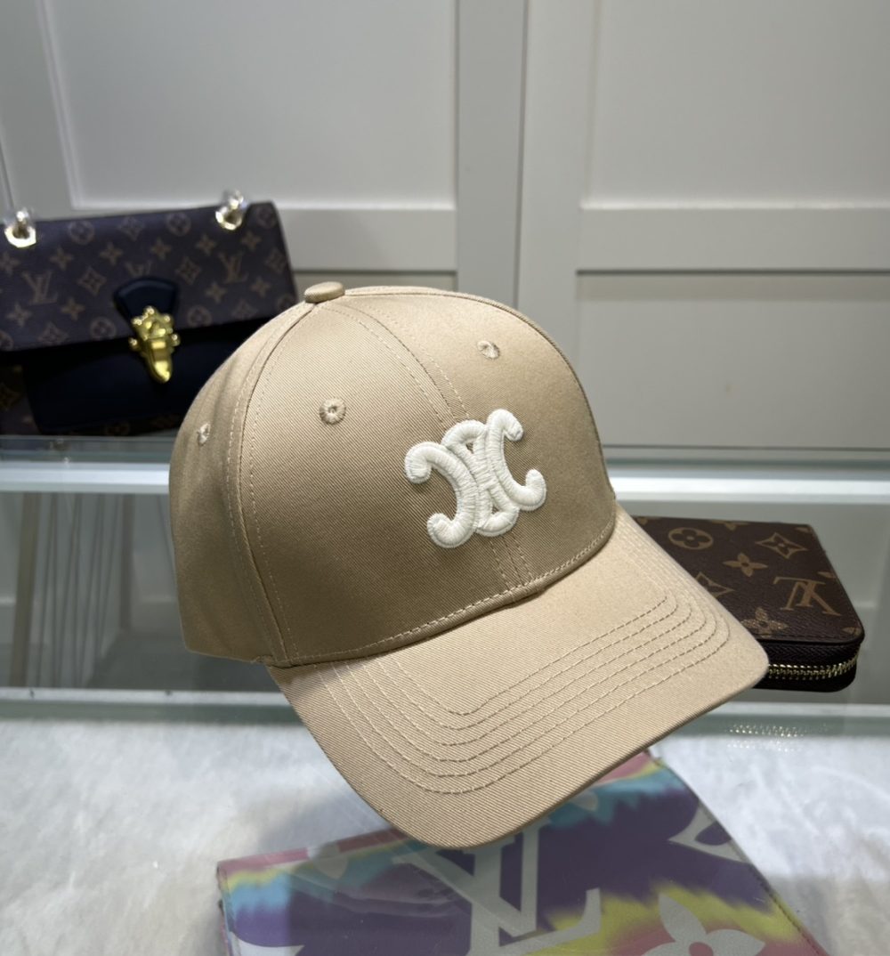 Celine Triomphe Baseball Cap Beige Celine Cap
