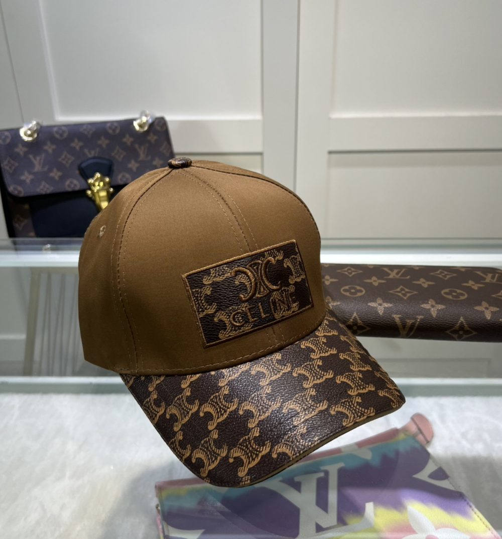 Celine Triomphe Baseball Cap Brown Celine Cap
