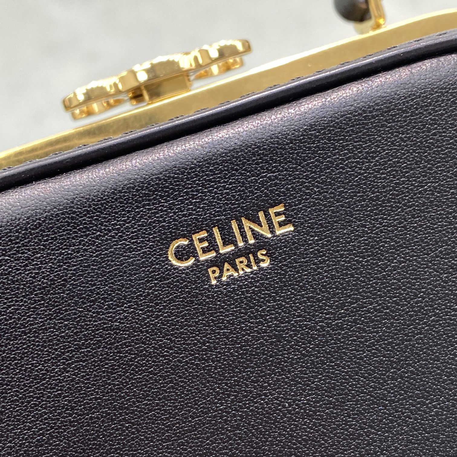1:1 Replica Celine Triomphe Minaudiere Black For Women 4in/10cm - Image 6