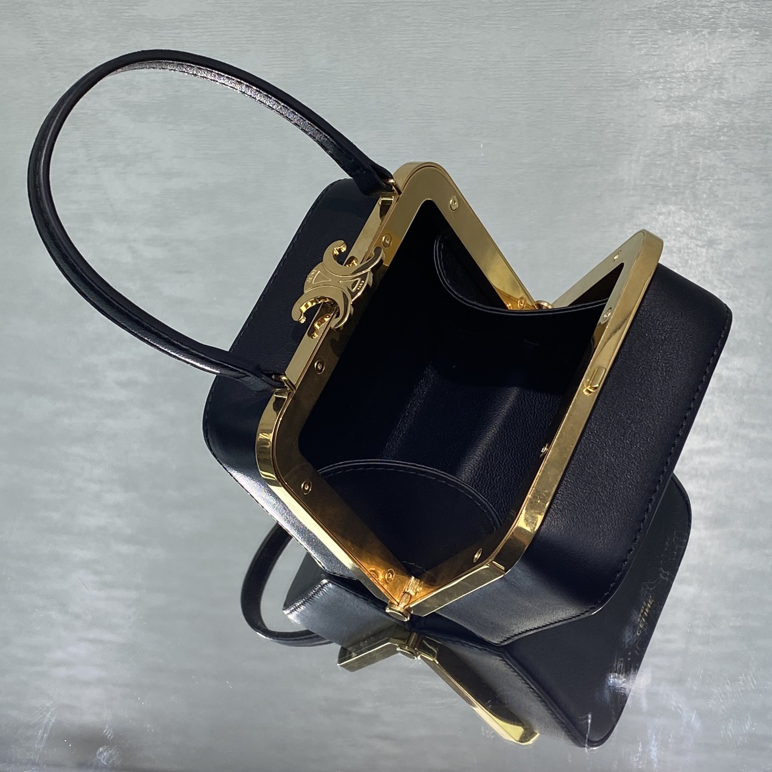 1:1 Replica Celine Triomphe Minaudiere Black For Women 4in/10cm - Image 2