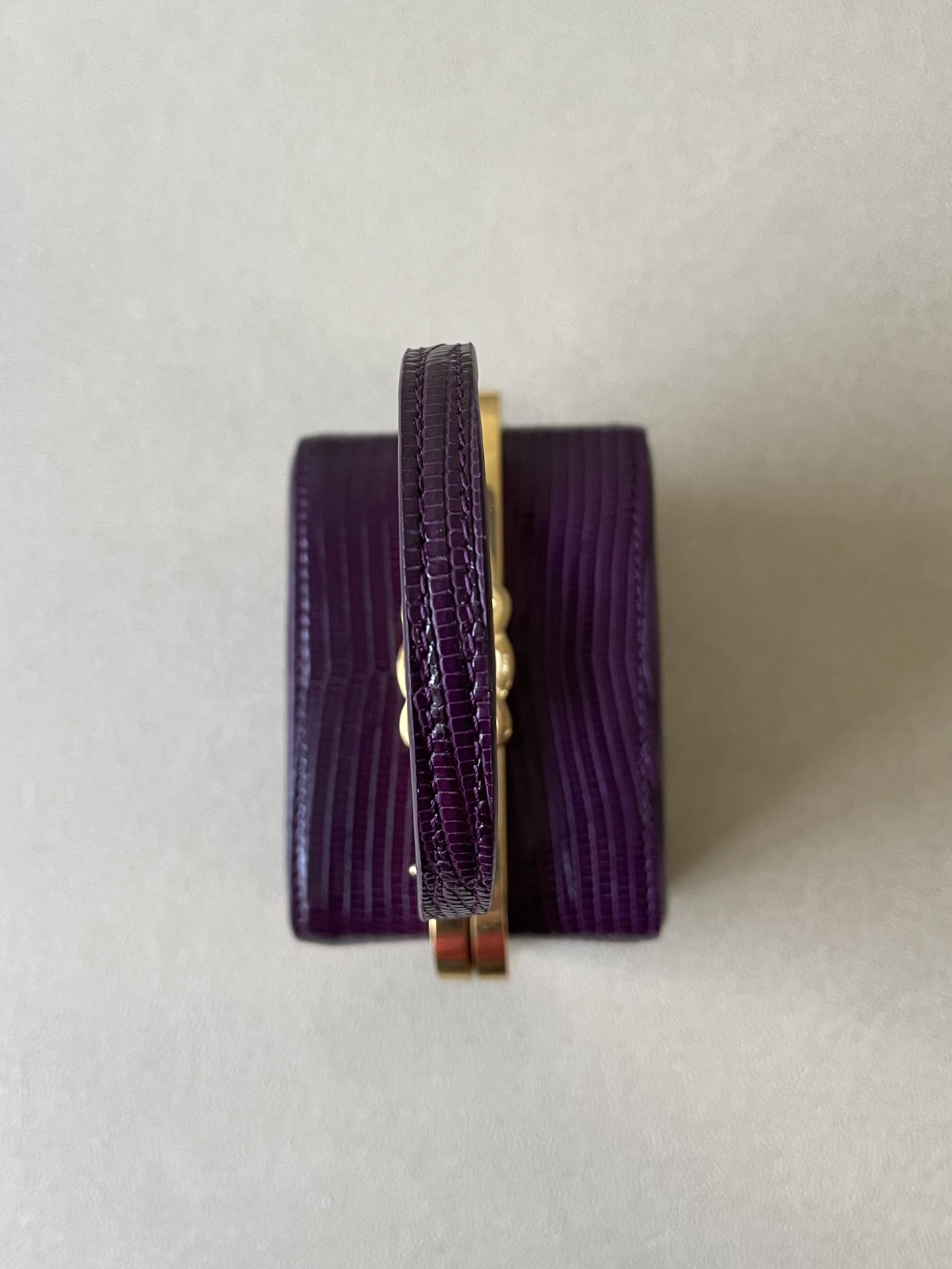 1:1 Replica Celine Triomphe Minaudiere In Lizard Violet For Women 4in/10cm - Image 5