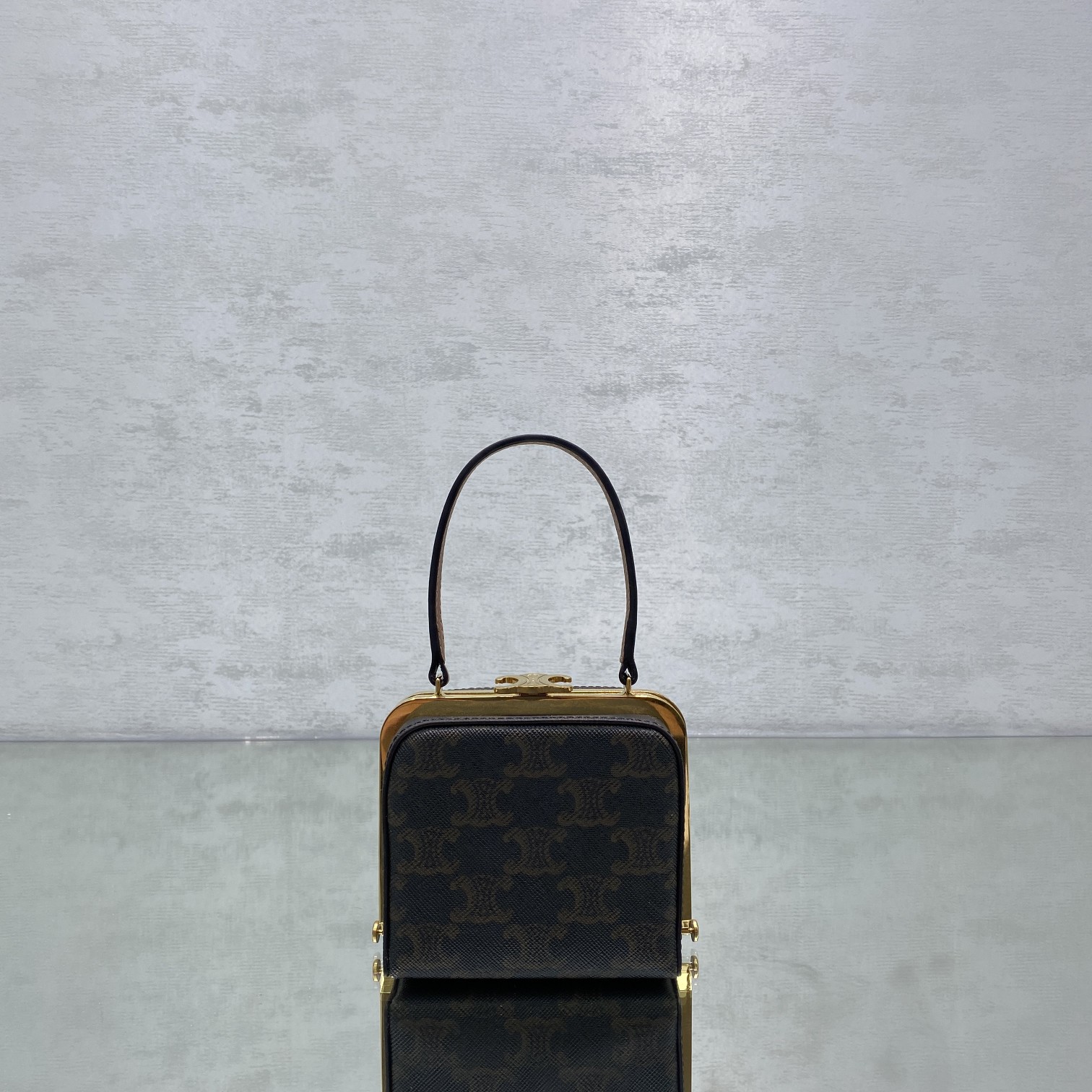 1:1 Replica Celine Triomphe Minaudiere In Triomphe Canvas Brown For Women 4in/10cm