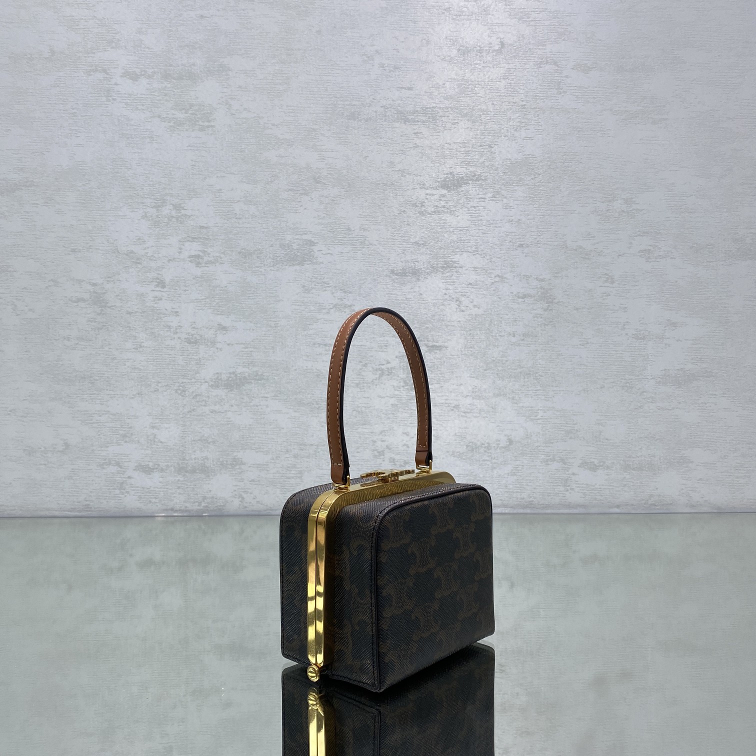 1:1 Replica Celine Triomphe Minaudiere In Triomphe Canvas Brown For Women 4in/10cm - Image 2