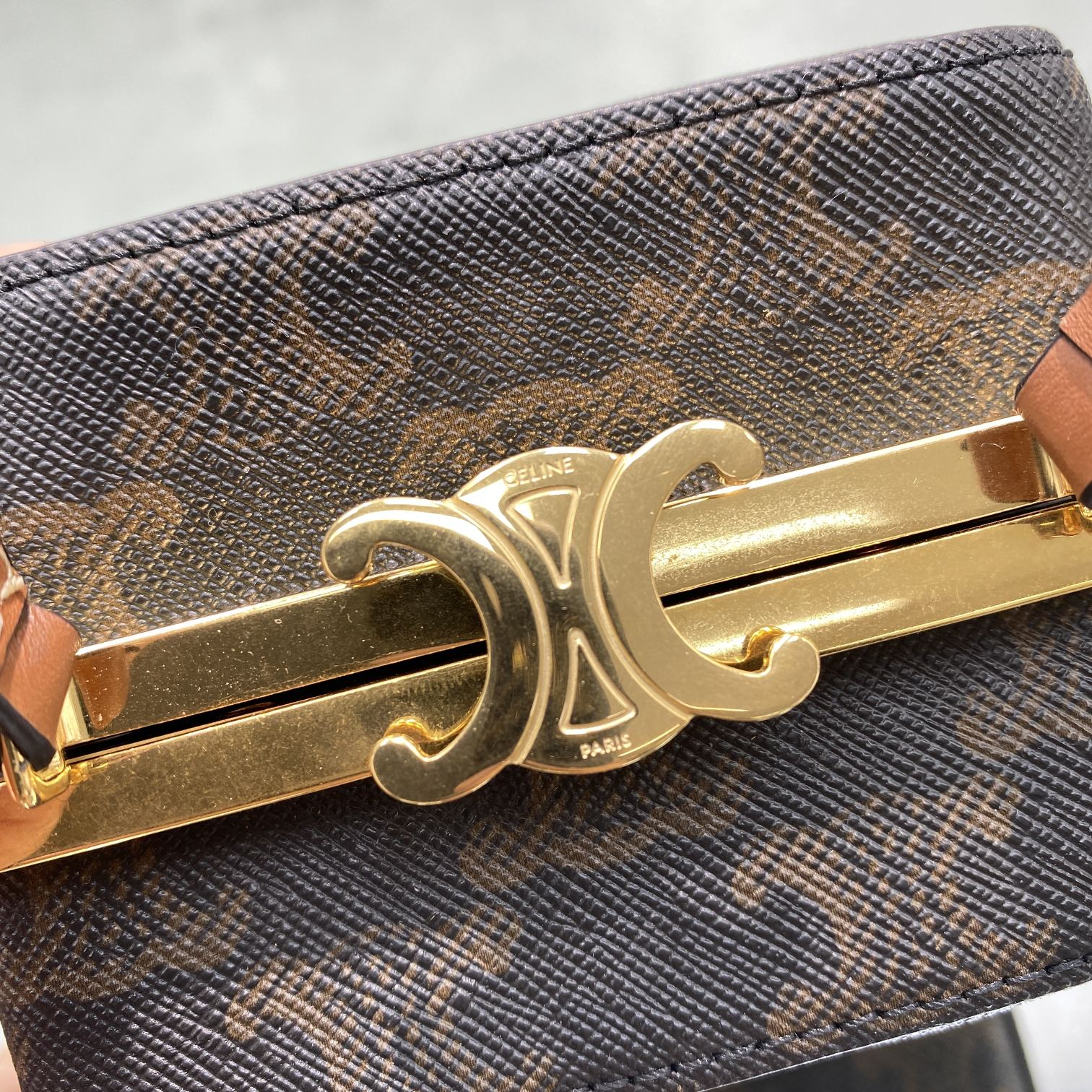 1:1 Replica Celine Triomphe Minaudiere In Triomphe Canvas Brown For Women 4in/10cm - Image 4