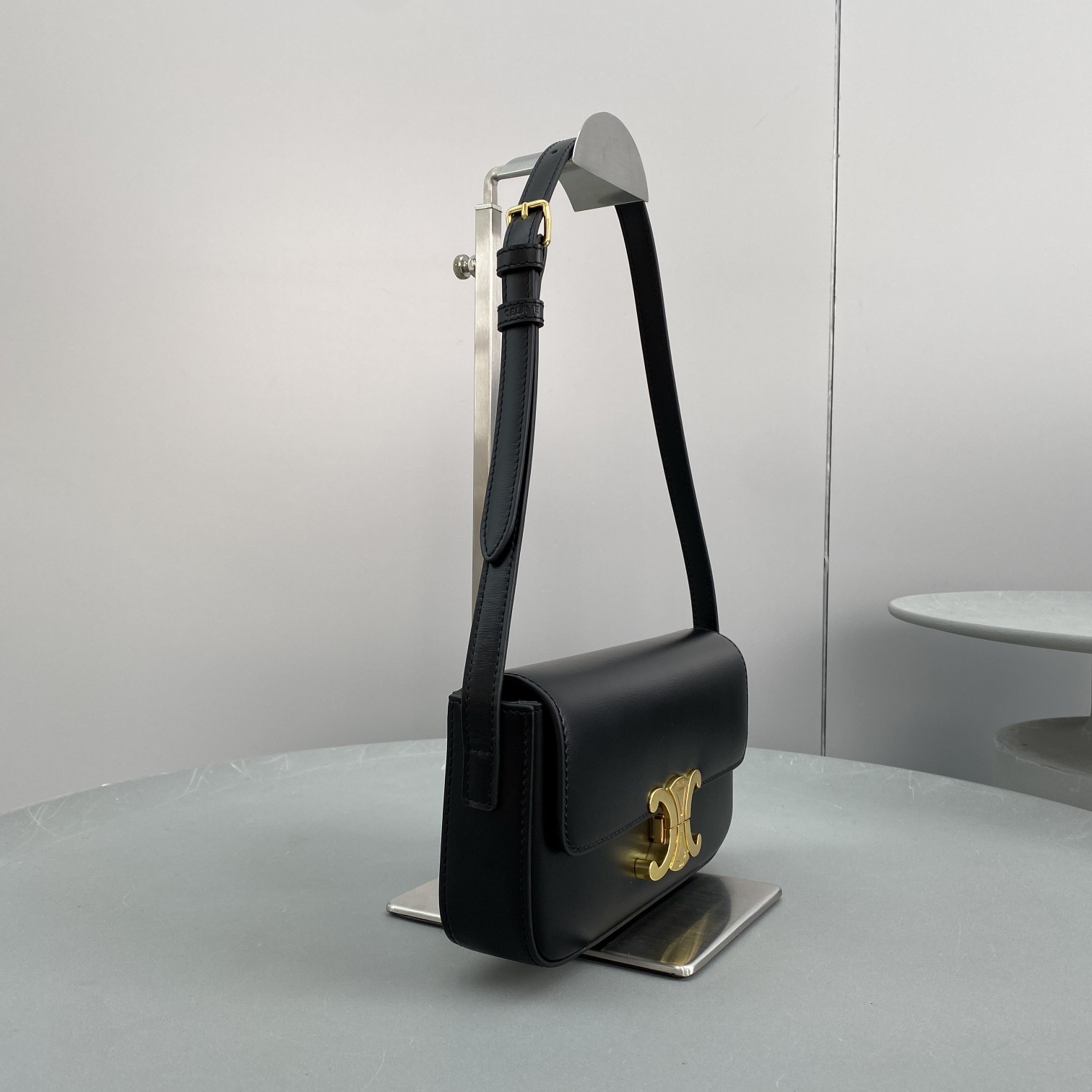 1:1 Replica Celine Triomphe Shoulder Bag Black For Women 8in/20cm - Image 7