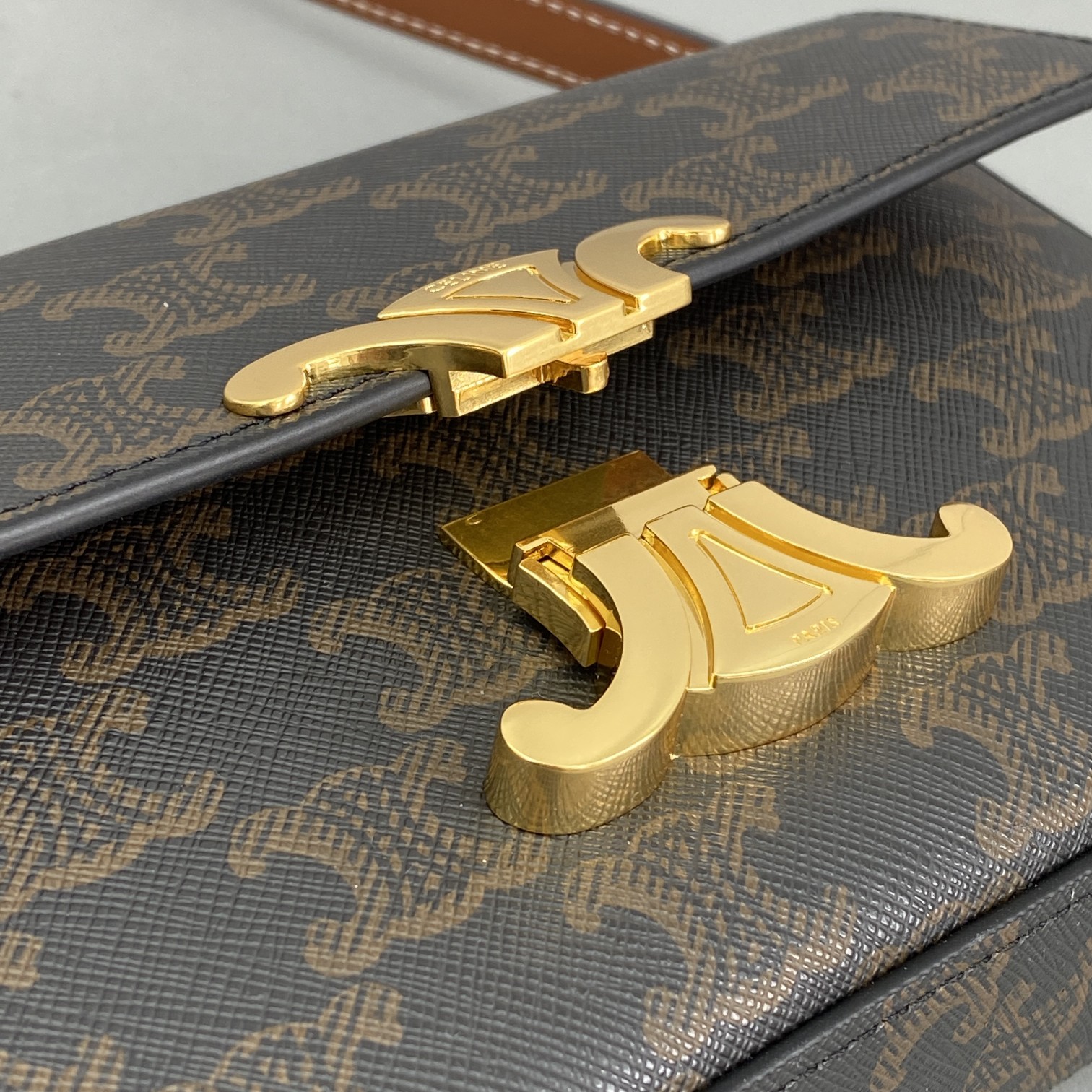 1:1 Replica Celine Triomphe Shoulder Bag In Triomphe Canvas Tan For Women 8in/20cm 194142CUZ.04LU - Image 3