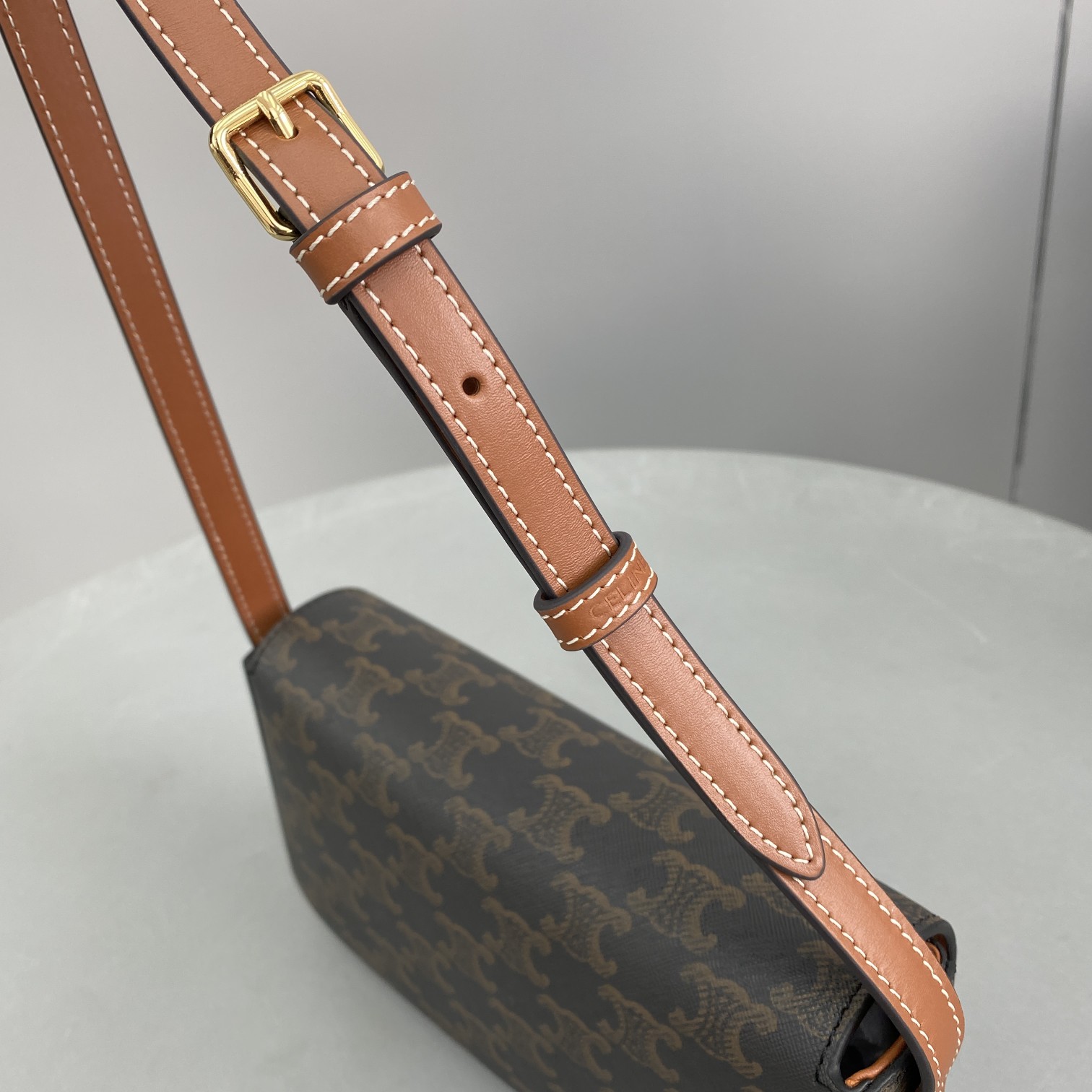 1:1 Replica Celine Triomphe Shoulder Bag In Triomphe Canvas Tan For Women 8in/20cm 194142CUZ.04LU - Image 2