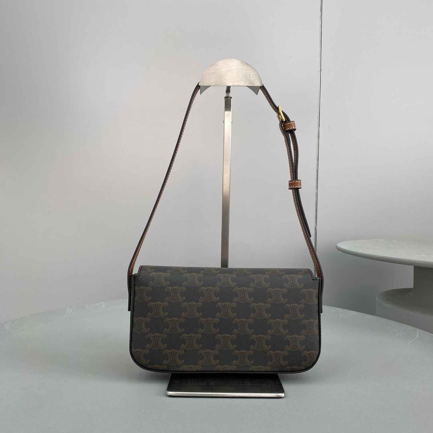 1:1 Replica Celine Triomphe Shoulder Bag In Triomphe Canvas Tan For Women 8in/20cm 194142CUZ.04LU - Image 6