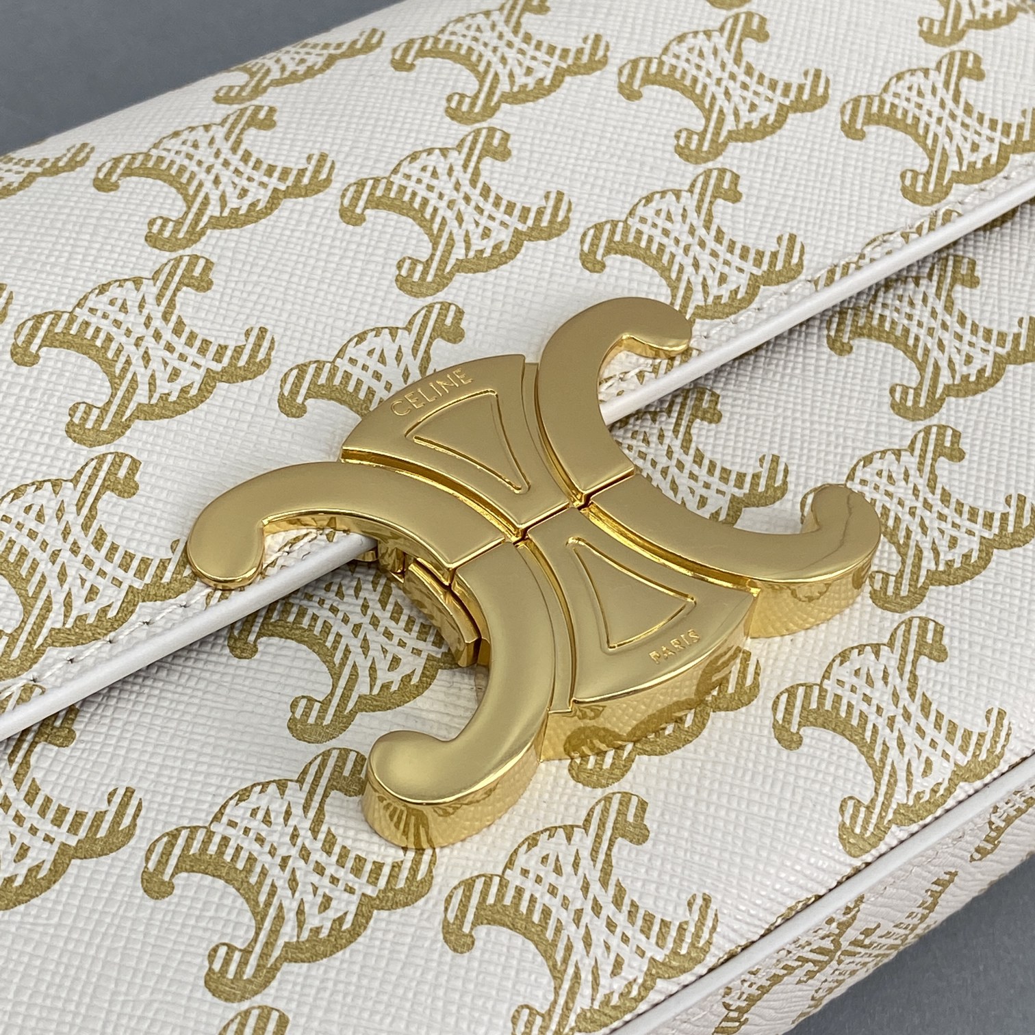 1:1 Replica Celine Triomphe Shoulder Bag In Triomphe Canvas White For Women 8in/20cm 194142CUZ.01BC - Image 2