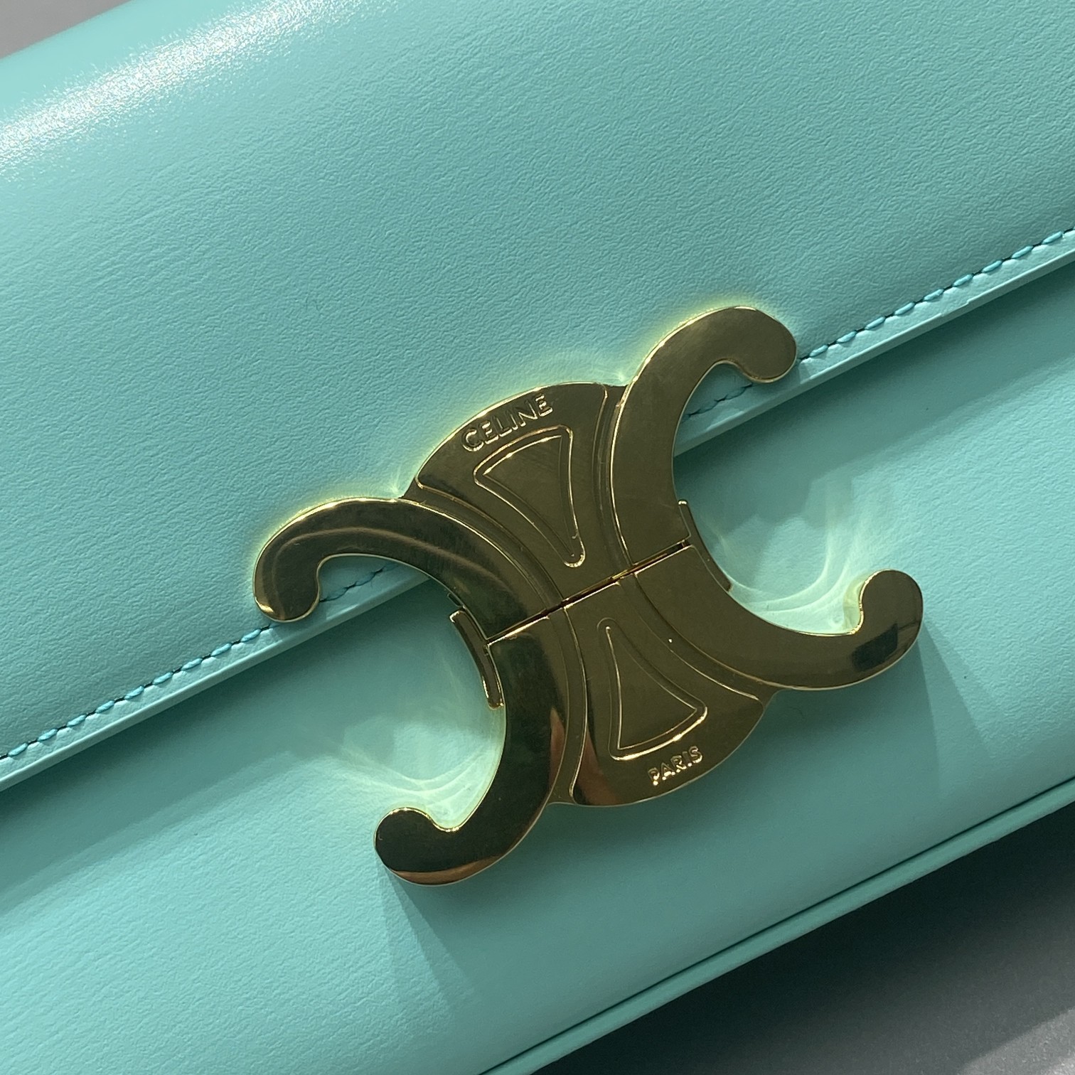 1:1 Replica Celine Triomphe Shoulder Bag Mint Green For Women 8in/20cm - Image 8