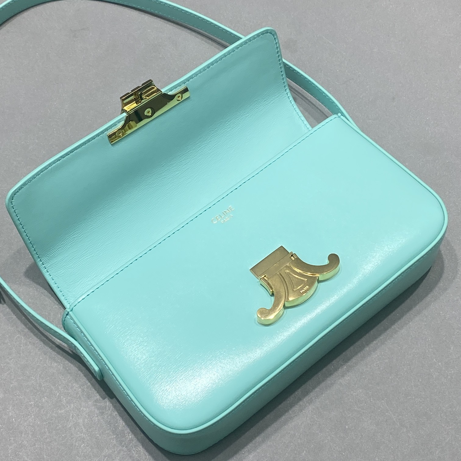 1:1 Replica Celine Triomphe Shoulder Bag Mint Green For Women 8in/20cm - Image 6