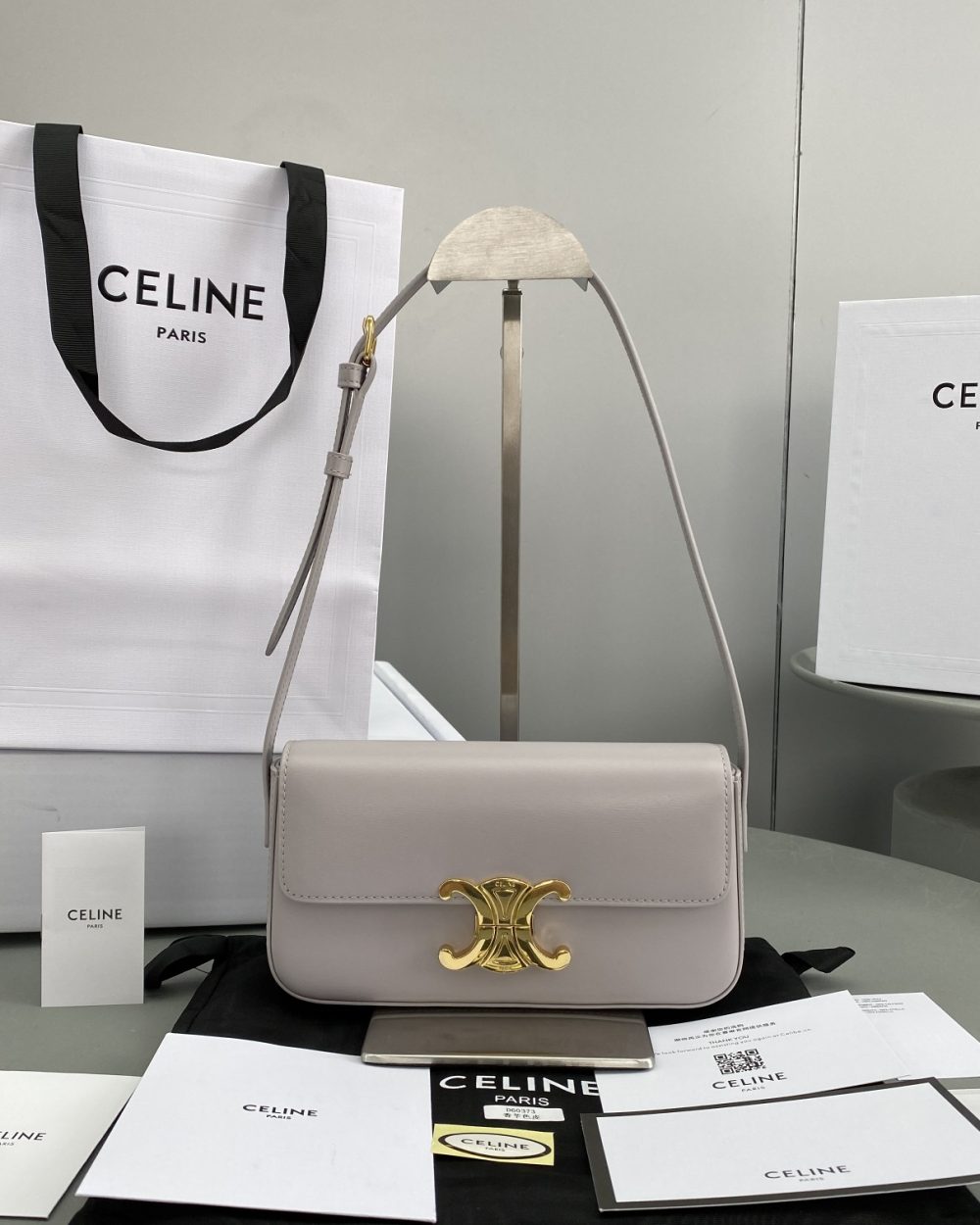1:1 Replica Celine Triomphe Shoulder Bag Peony For Women 8in/20cm 194143BF4.24NY