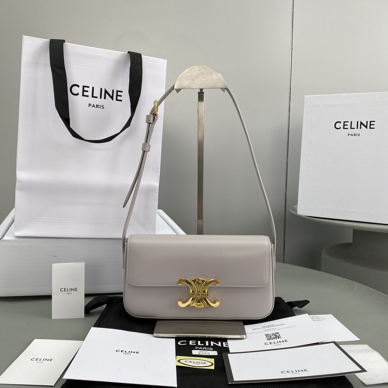 1:1 Replica Celine Triomphe Shoulder Bag Peony For Women 8in/20cm 194143BF4.24NY