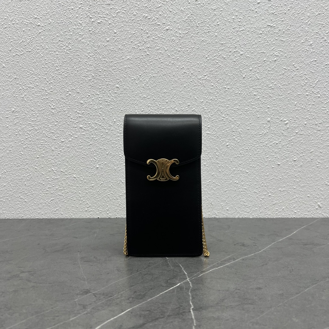 1:1 Replica Celine Vertical Phone Pouch Black For Women 6in/19cm 10J133DPV.38NO