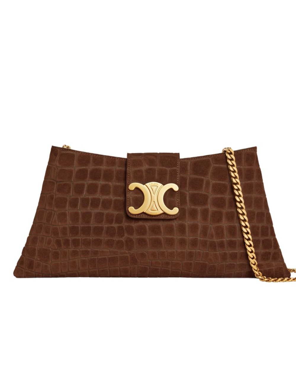 1:1 Replica Celine Wiltern Clutch Triomphe Soft Black/Brown For Women 31.5cm / 12in 113673FFJ.19BR