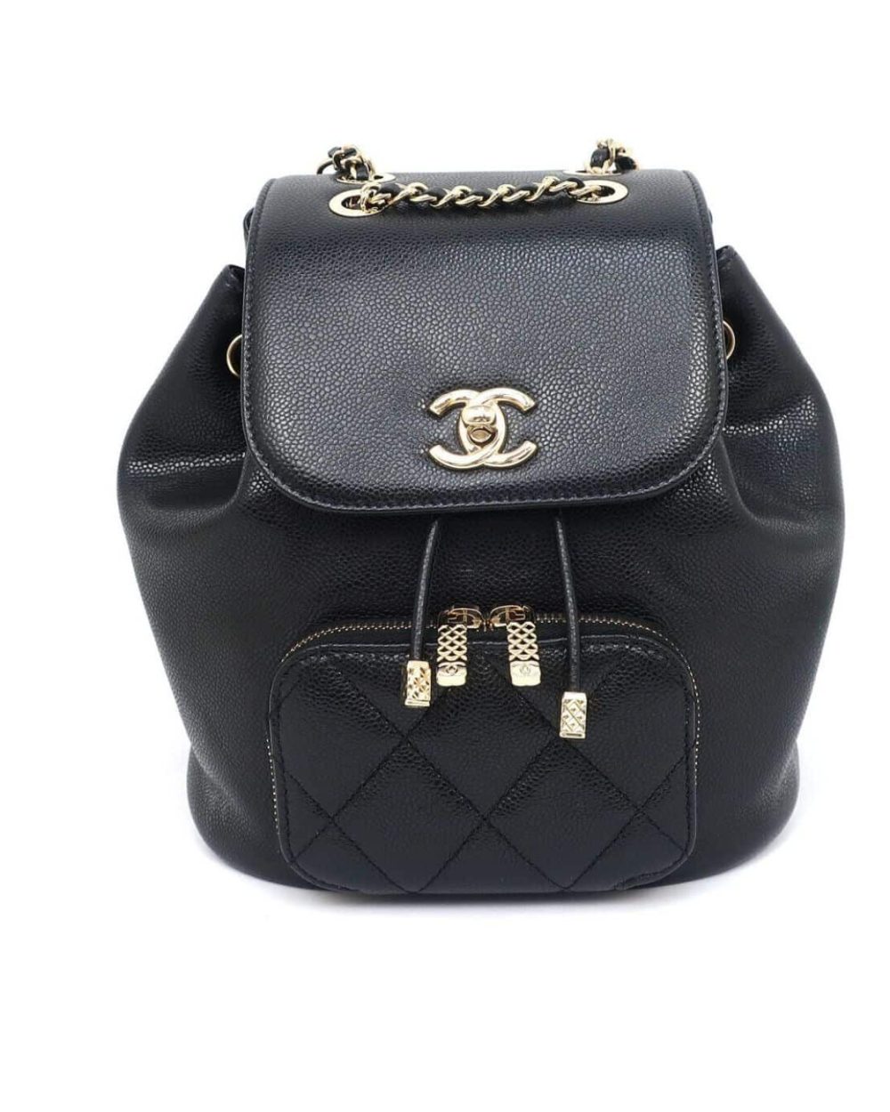 [REP 1:1] Chain Backpack Black/White/Grey For Women 7.9in / 20cm AS3530