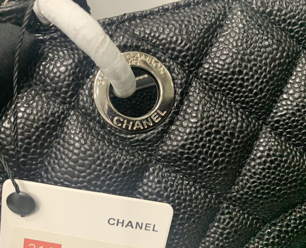 [REP 1:1] Chain Tote Shoulder Bag Black/White For Women 13in / 33cm A50995