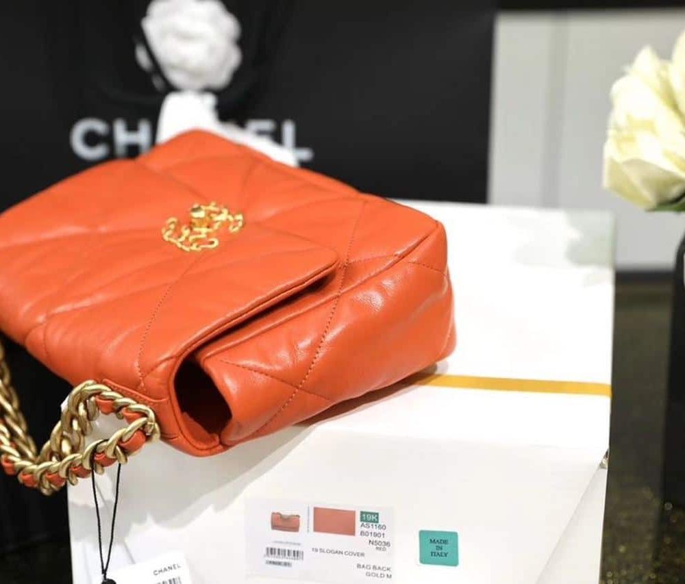 [REP 1:1] Chanel 19 Handbag 26cm Orange For Women AS1160