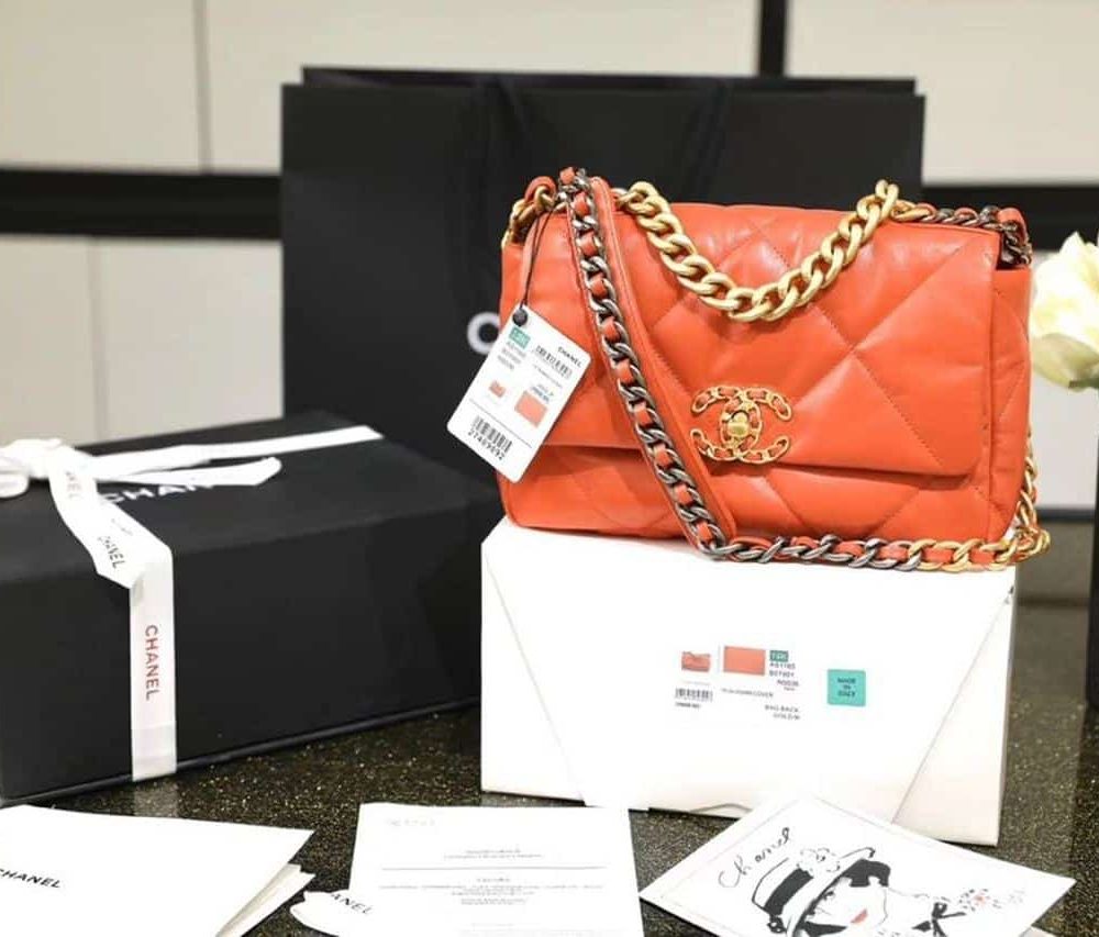 [REP 1:1] Chanel 19 Handbag 26cm Orange For Women AS1160