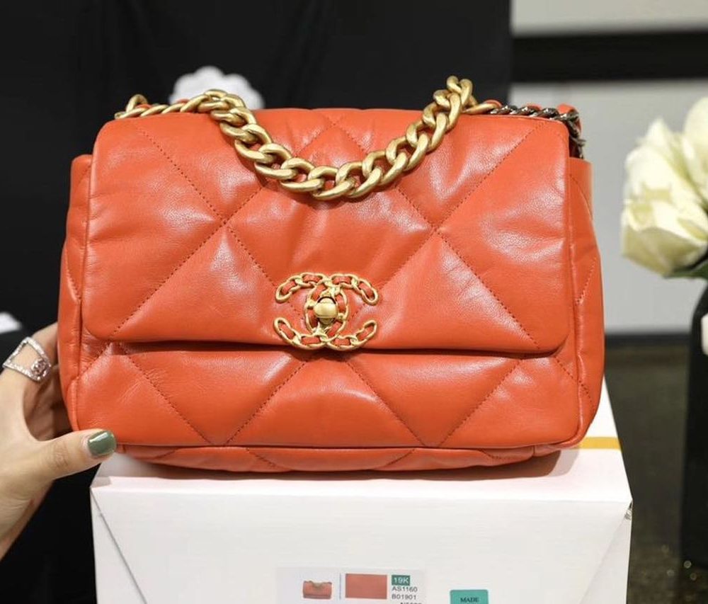 [REP 1:1] Chanel 19 Handbag 26cm Orange For Women AS1160