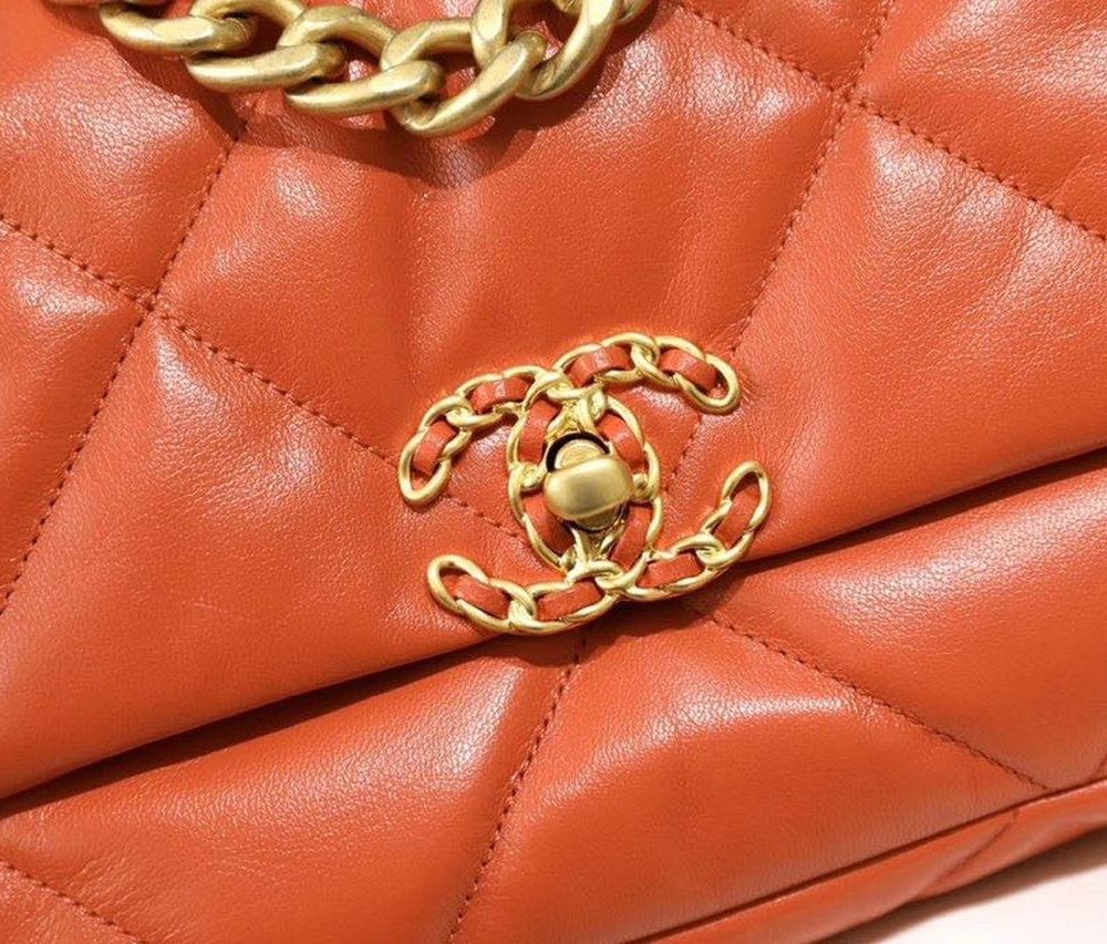 [REP 1:1] Chanel 19 Handbag 26cm Orange For Women AS1160