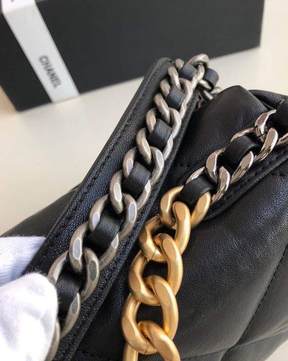 [REP 1:1] Chanel 19 HandBag Black For Women 11.8in/30cm