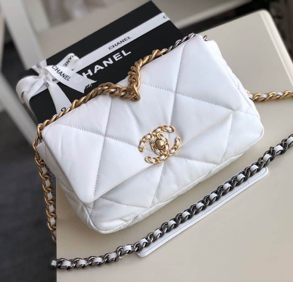 [REP 1:1] Chanel 19 HandBag White For Women 10.1in/26cm AS1160