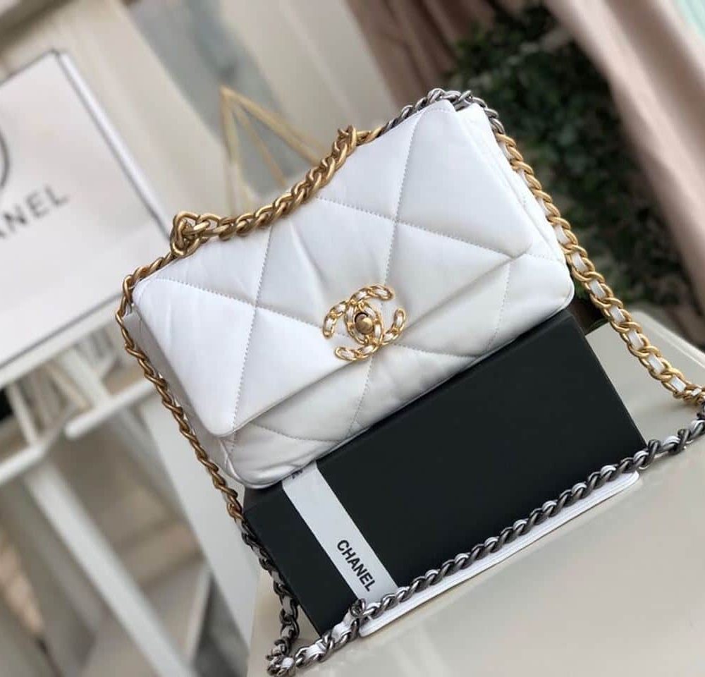 [REP 1:1] Chanel 19 HandBag White For Women 10.1in/26cm AS1160